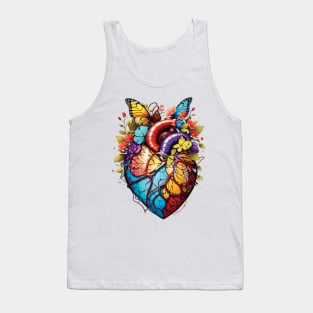 flowery heart Tank Top